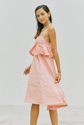 Unna Peplum Midi Dress (Ballerina)